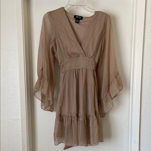 Tan Chiffon Dress